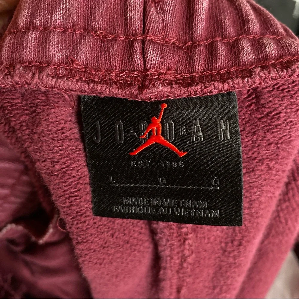 Jordan Flight Fleece Mens Washed Pants Maroon Jogger Pants size L